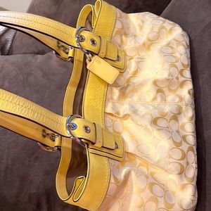 Yellow coach shoulder bag